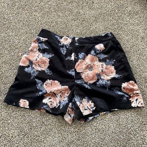 Floral Crushed Velvet Shorts